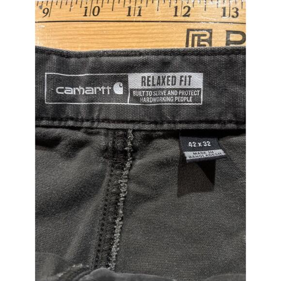 Carhartt Men’s 42x31 Canvas Carpenter Workwear Gray Outdoor Workwear Travel - Picture 10 of 14